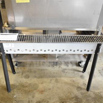 BRAND NEW SCRATCH AND DENT! Backyard Pro KEBAB-46 45 3/8" stainless steel charcoal kebab grill, minor cosmetic dents.