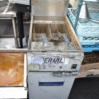 Imperial IFS-40-E commercial electric deep fryer, 208V, 3 phase, used condition with visible signs of wear.