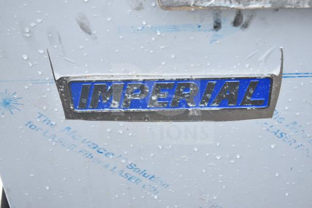 Imperial IFS-40-E commercial electric deep fryer, 208V, 3 phase, labeled, with visible water droplets.
