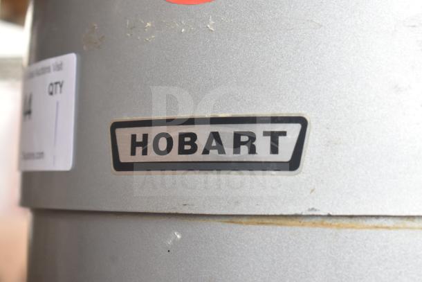 Hobart M802 commercial mixer, close-up of brand logo. 80-quart capacity, floor style, with bowl guard. 200V, 3-phase.