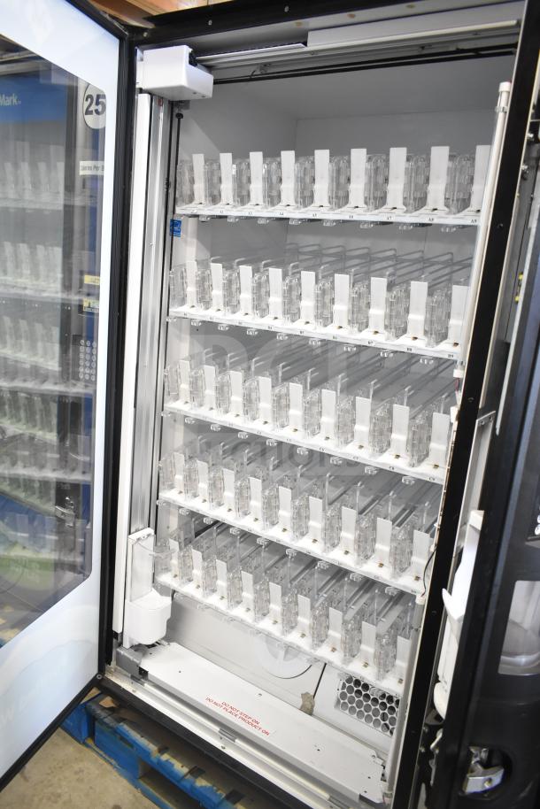 Crane 5800-4 commercial drink vending machine with bill acceptor, 115 volts, 1 phase, open display, tested and working.