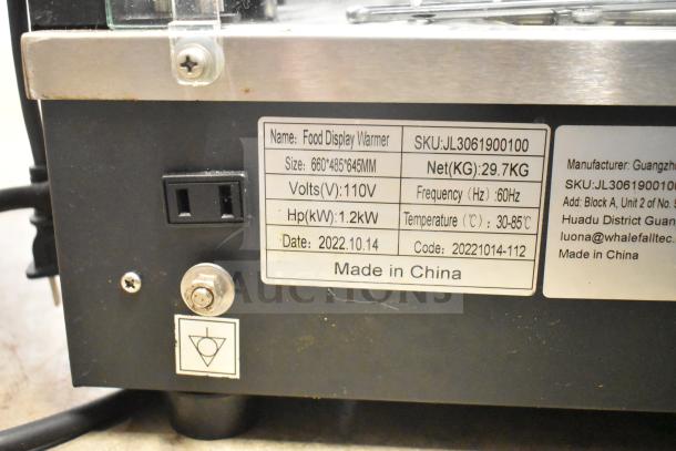 2022 Commercial Countertop Food Warmer Display Merchandiser, 110V, 1 phase, size 660x485x645mm, 1.2kW, made in China.