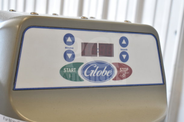 Globe Varimixer SP40 control panel, showing start and stop buttons. Mint condition, brand new with minor scratches.