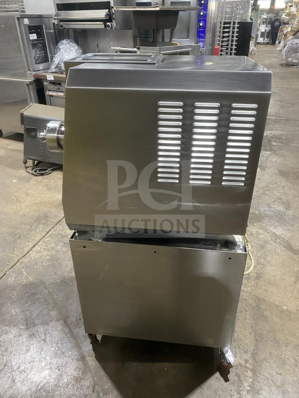Italgi P80A stainless steel industrial pasta extruder, electric, high-production. Model SN: 115, 220V 1Phase, on casters.