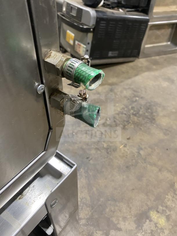 Italgi P80A industrial pasta extruder, stainless steel, electric, free-standing, casters, model SN 115, 220V 1Phase.