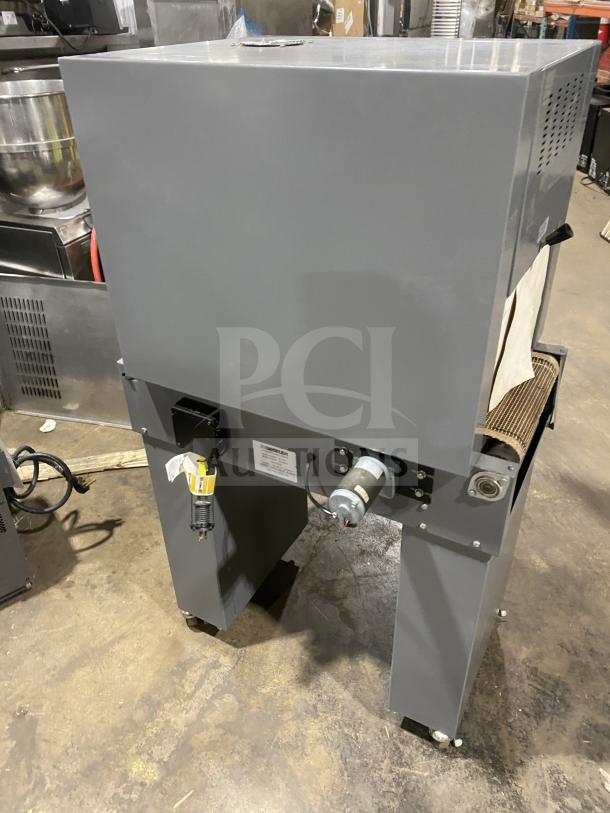 Beseler shrink wrap system machine and heat tunnel combo model HS-1520D, TD-16-10 on casters. 115V/220V, 1 Phase.