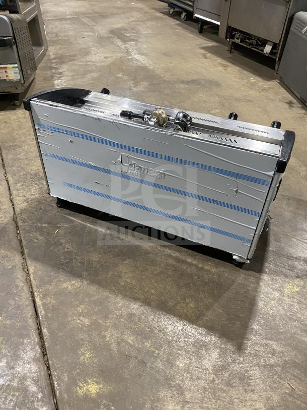 Danesi CONTROL 3GR espresso machine, stainless steel, 3-group, with porta filter handles, serial 035530, 230V.