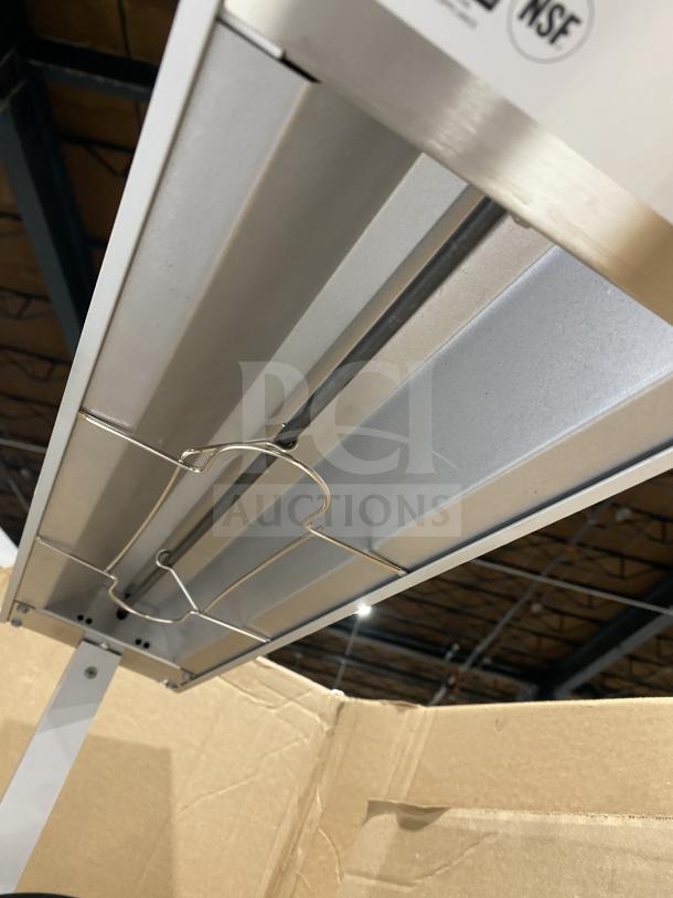 Hatco GRFFB Glo-Ray stainless steel food warmer, new in box, with overhead heating strip; 120V, 1 Phase, NSF certified.