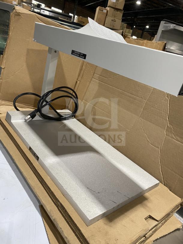 Hatco GRFFB Glo-Ray Series Stainless Steel Food Warmer, countertop, electric, 120V, new condition, overhead heating strip, SN: 5767632509.