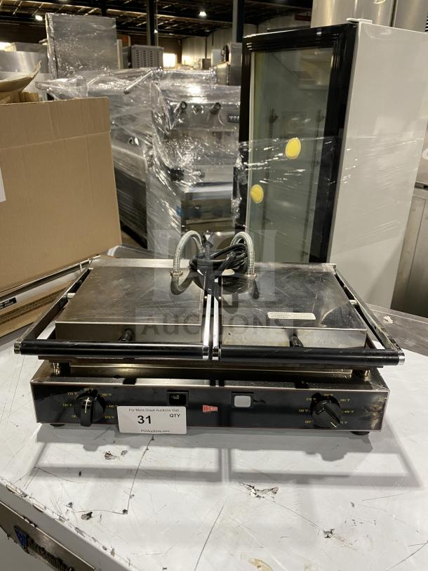 Ceciware TSG-2G double panini press, electric, commercial-grade, sleek design, visible controls, lightly used condition.
