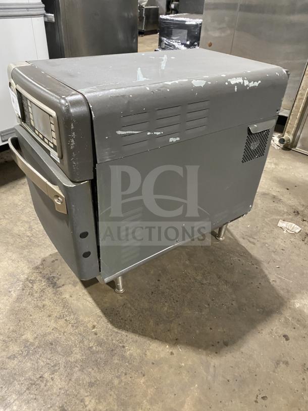 TurboChef NGO commercial rapid cook oven, electric, digital controls, on legs. Signs of wear, gray finish, 208/240V.