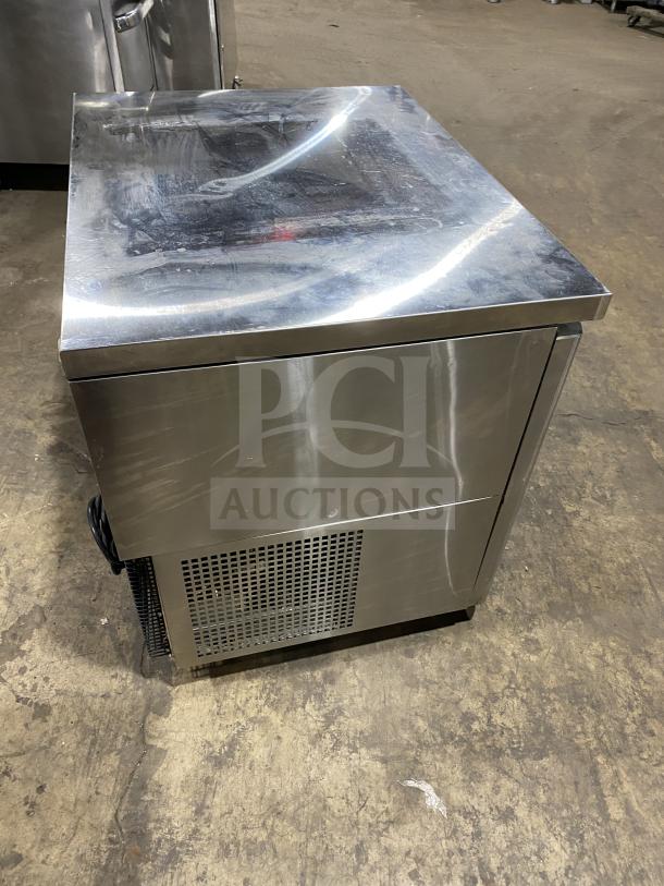 Turbo Air JUR-36 stainless steel undercounter refrigerator, 36", single door, side compressor, poly-coated rack, 115V.