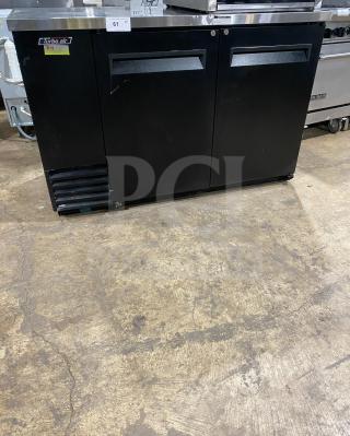 Turbo Air TBB-2SB black 2-door bar back cooler; stainless steel top, poly coated rack, model TBB-2SB, SN: TBB-2SBBB20503014.