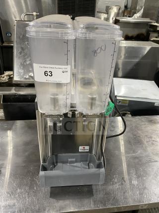 Crathco Classic Bubbler Series twin beverage dispenser, model CS-2E/1D-16, with clear hoppers, double drip trays, and stainless steel body.