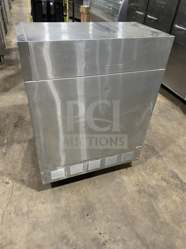 True TMCX-34-S stainless steel single-sided mobile milk cooler, electric, model 115V 1 Phase, in good condition.