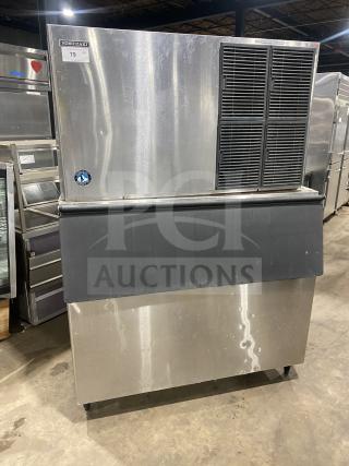 Hoshizaki KM1301SAH3 stainless steel ice maker and bin combo, air-cooled, on legs, model KM-1301SAH3, SN C00446J, 108-230V.