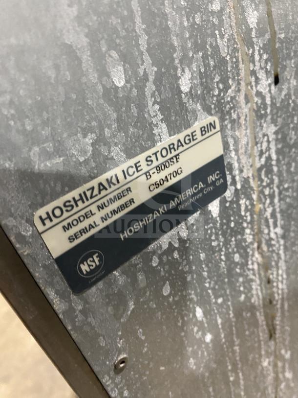 Hoshizaki stainless steel ice machine, model KM-1301SAH3, in fair condition. NSF label with model B-900SF visible.
