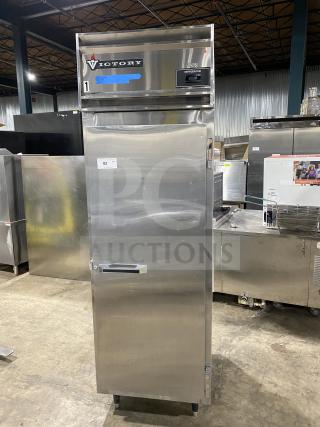 Victory RSA-1D-S7 commercial stainless steel single door refrigerator, model RSA-1D-S7, 115V, 1 phase, excellent condition.