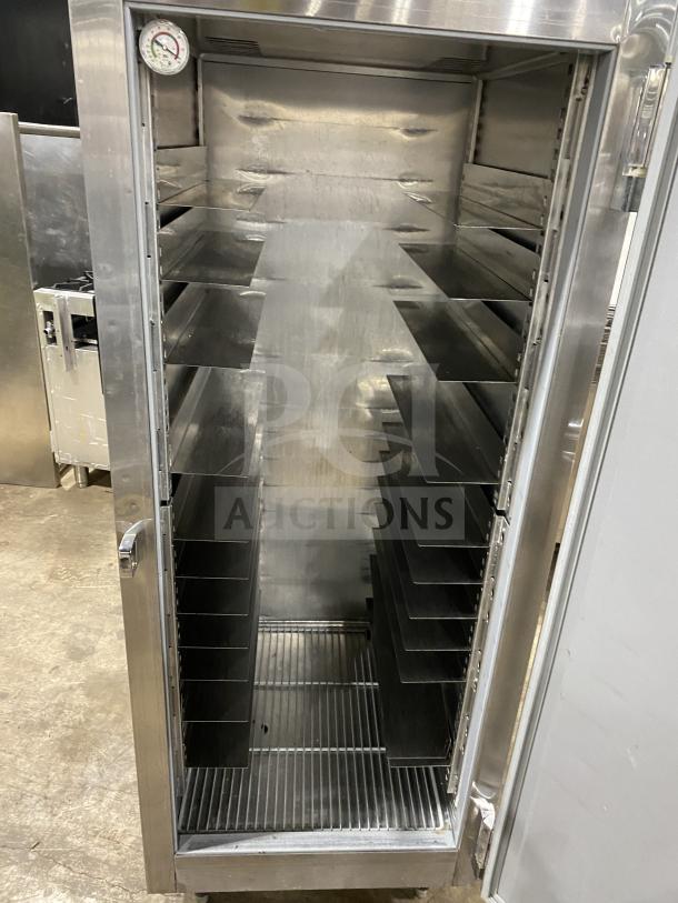 Victory Commercial Stainless Steel Single Door Refrigerator, Model RSA-1D-S7, SN: G1085511, 115V 1 Phase, features adjustable shelves.