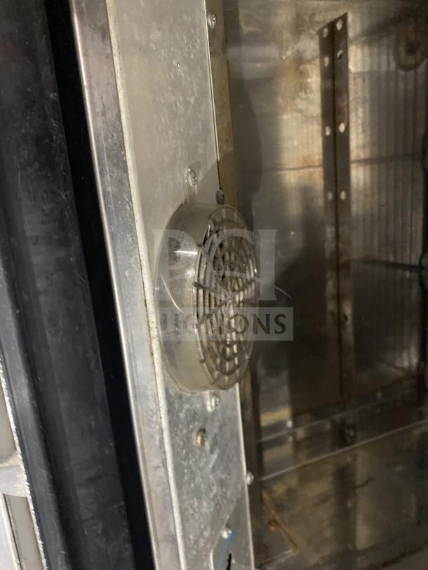 Perlick Commercial Stainless Steel Refrigerated Chiller/Froster, Model FR24, 115V 1 Phase, visible interior fan component.