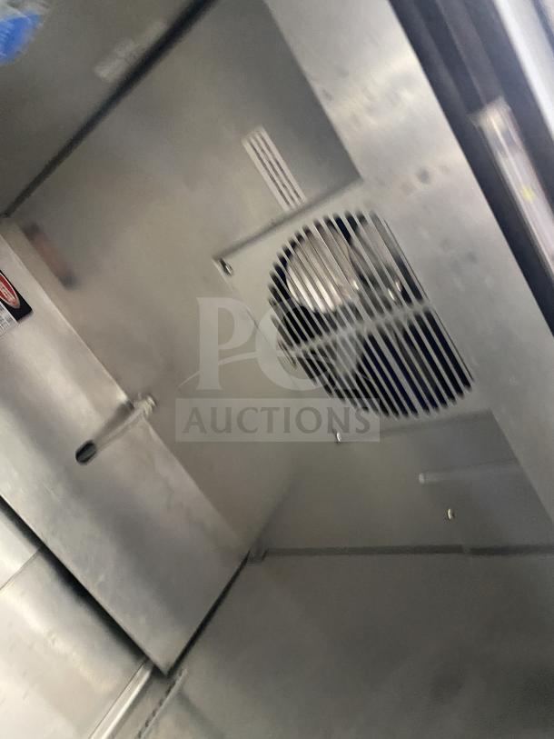 Economy ER1A-FS stainless steel single-door reach-in refrigerator, Energy Star certified, poly-coated rack, on casters.