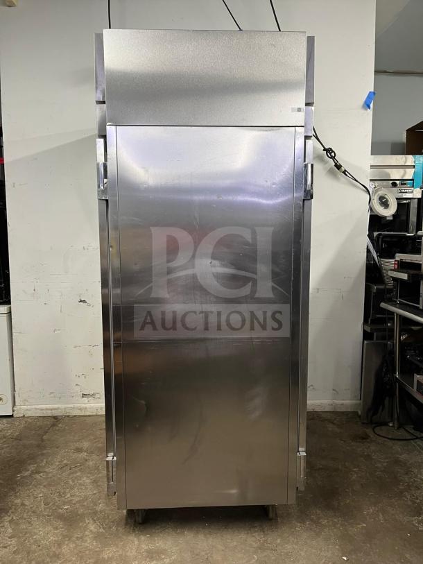 VICTORY ULTRASPEC roll-thru refrigerator, stainless steel, solid doors, excellent condition, front and rear access.