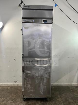 ATOSA MSF8307GR 60" Double Door Sandwich/Salad Mega Top Prep Table, stainless steel, used condition, visible wear.