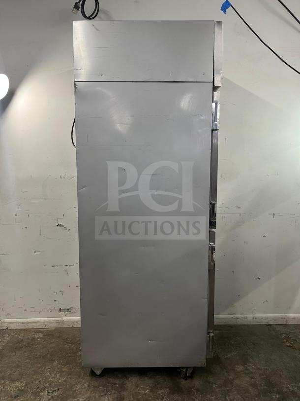 ATOSA MSF8307GR 60" prep table, double door, used condition, stainless steel, on casters.