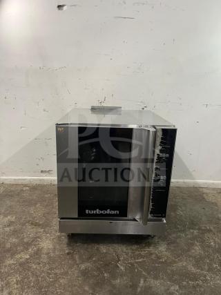 MOFFAT Turbofan single full-size gas convection oven, stainless steel, 33,000 BTU, excellent condition, model uncertain.