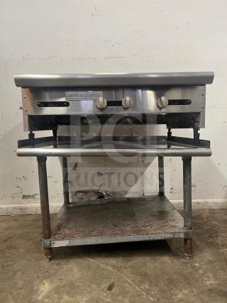 AMERICAN RANGE ARHP-36-6 thermostatic griddle, 36" wide, 6 burners, heavy-duty, 3/4" hot plate, stainless steel, good condition.