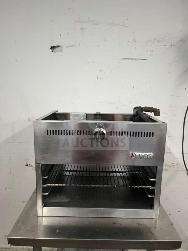 Jade Range JCM-24, 24-inch gas cheesemelter. Wall-mount, infrared burners, 20000 BTU. Stainless steel, good condition.