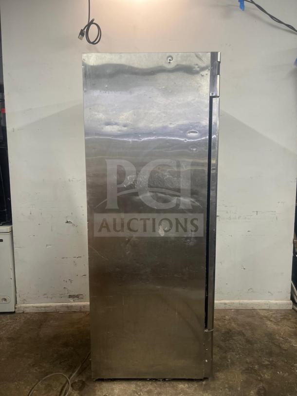 Turbo Air TSF-23SD-N Super Deluxe 27" solid door reach-in freezer with LED lighting, stainless steel, good condition.