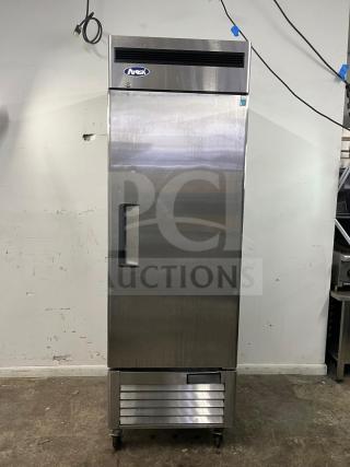 ATOSA MBF8505GR 27-inch stainless steel reach-in refrigerator, 19.1 cu ft, Energy Star, excellent condition.