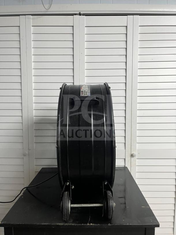Central Machinery 24 in. 2-speed high-velocity shop fan, black, wheeled base, visible handle, appears in good condition.