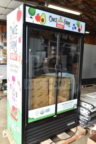 BRAND NEW SCRATCH AND DENT True TVM-48SL-HC Commercial Glass Door Merchandiser, black, LED lighting, 115V, 1 phase.