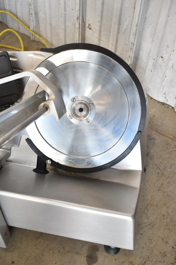 2023 Bizerba GSP H Commercial Meat Slicer with blade sharpener, stainless steel, 120V, excellent condition, 1 Phase.