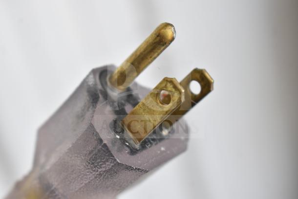 Close-up of a plug for the 2023 Bizerba GSP H commercial meat slicer, 120V, 1 phase.