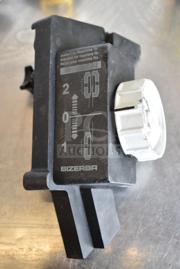 2023 Bizerba GSP H commercial meat slicer, featuring a blade sharpener and control dial. Model: GSP H, 120 Volts, 1 Phase.