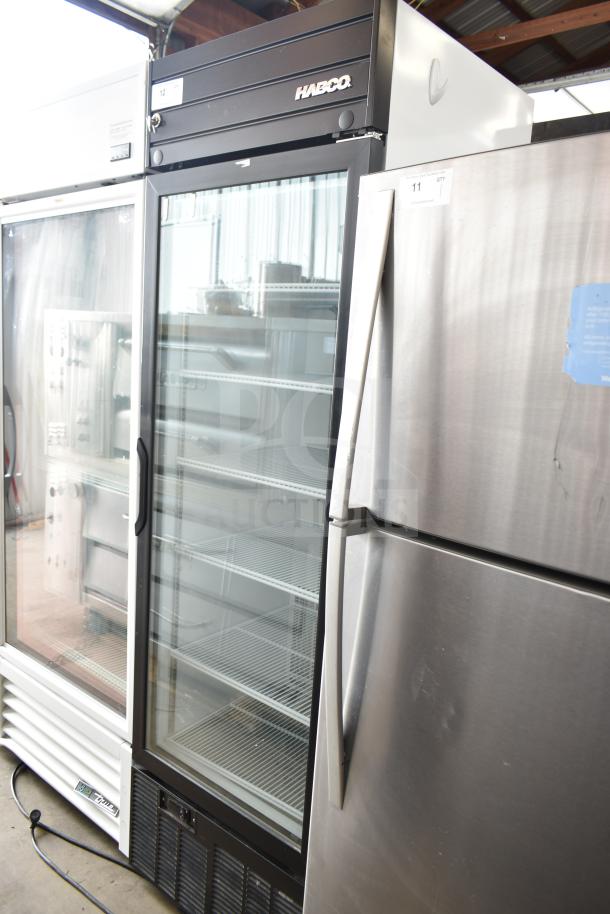2019 Habco SE18 Commercial Single Door Reach-In Cooler, black frame, glass door, 115V, 1 Phase, used condition.