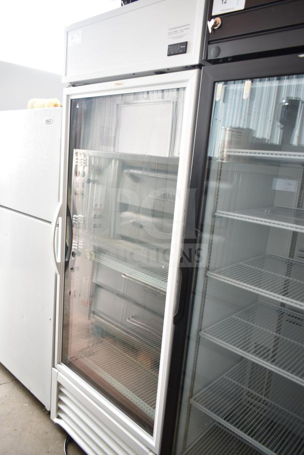 2021 True TSCI-600R-G-PH single door reach-in cooler, glass door, white finish, 115V, excellent condition.