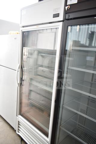 2021 True TSCI-600R-G-PH single door reach-in cooler, glass door, white finish, 115V, excellent condition.