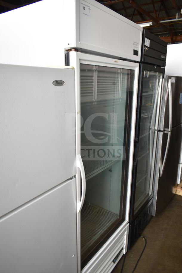 2021 True TSCI-600R-G-PH single door reach-in cooler, 115V, glass front, shelves intact, excellent condition, commercial use.