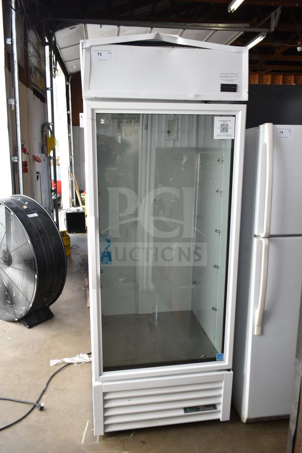 2021 True TSCI-600R-G-PH commercial single door reach-in cooler, 115 volts, excellent condition, glass front.