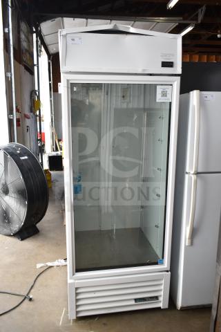 2021 True TSCI-600R-G-PH commercial single door reach-in cooler, 115 volts, excellent condition, glass front.