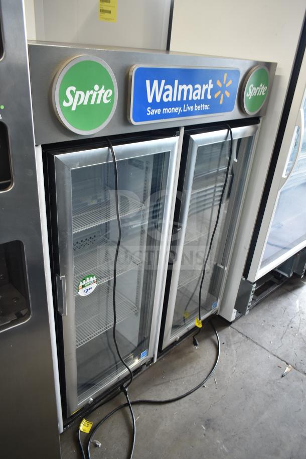 IDW G4-H0234B Single Door Coolers, 110-120V, Sprite and Walmart branding, glass doors, excellent condition.