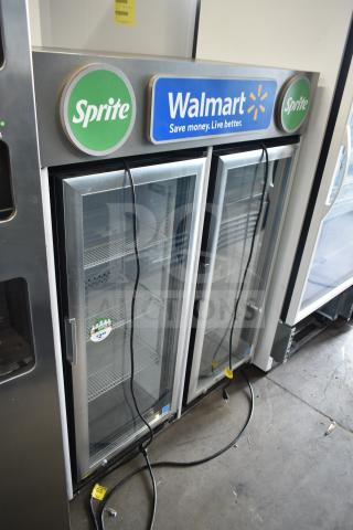 IDW G4-H0234B Single Door Coolers, 110-120V, Sprite and Walmart branding, glass doors, excellent condition.