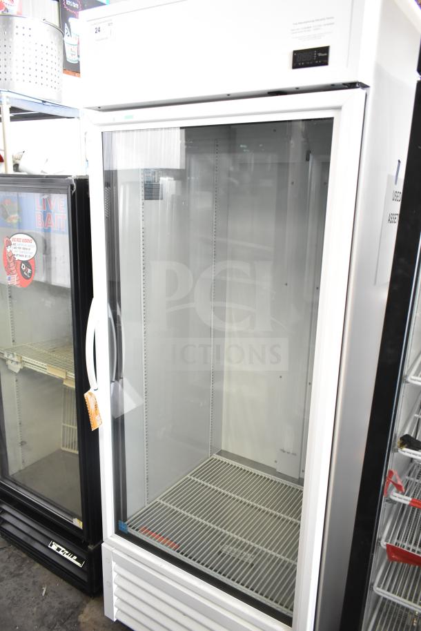 2021 True TSCI-600R-G-PH commercial single door reach-in cooler, glass door, 115V, excellent condition.