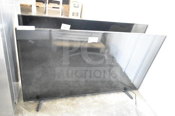 Two Samsung UN55NU6900B 55" TVs, slim design, used condition. Local pickup only, two times the bid.