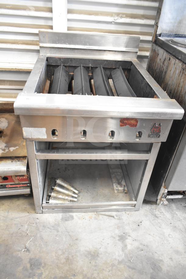 Wolf SCB25F-1 commercial gas charbroiler grill, missing grates, used condition.
