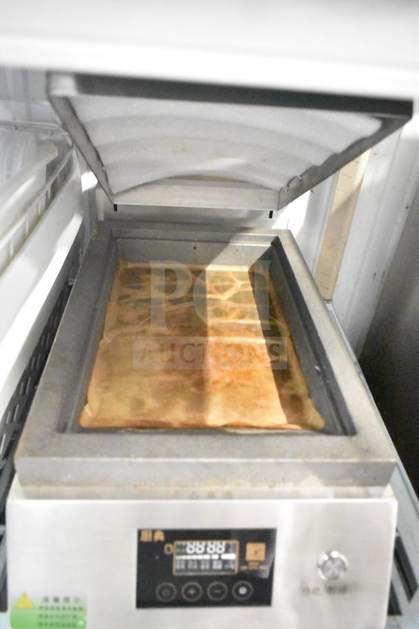 ZXF-JL020 Commercial Countertop Induction Dumpling Steamer, 110 Volts, digital controls, Model: ZXF-JL020, open lid.